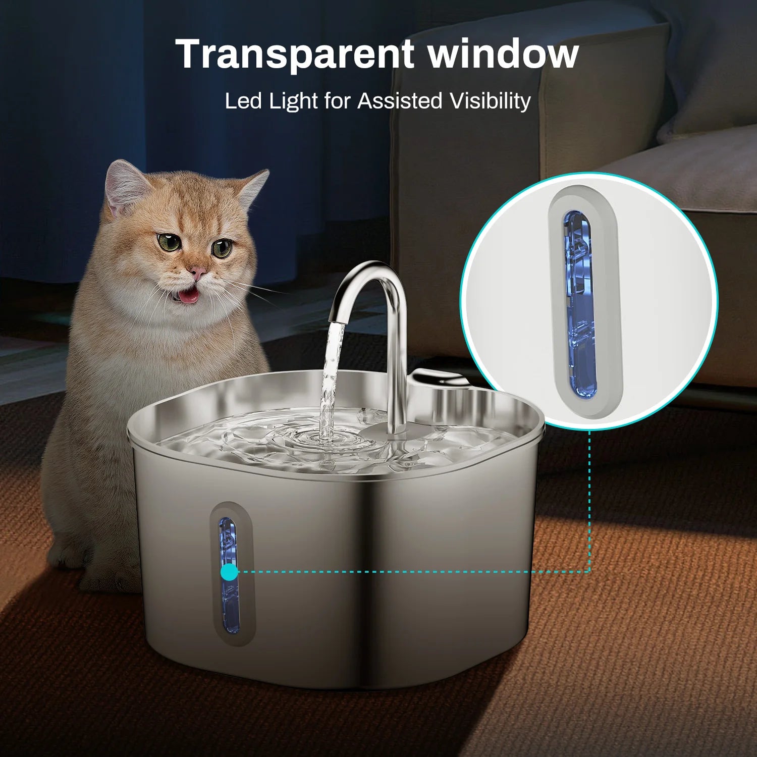 Premium Stainless Steel Pet Water Fountain